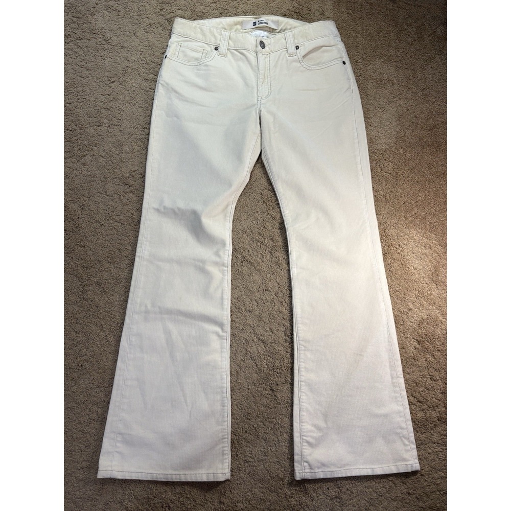 Gap Curvy Low Rise Corduroy Pants Women 12R Ivory Bootcut